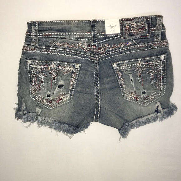 Grace in LA Denim Americana Women's Shorts* - Picture 2 of 2